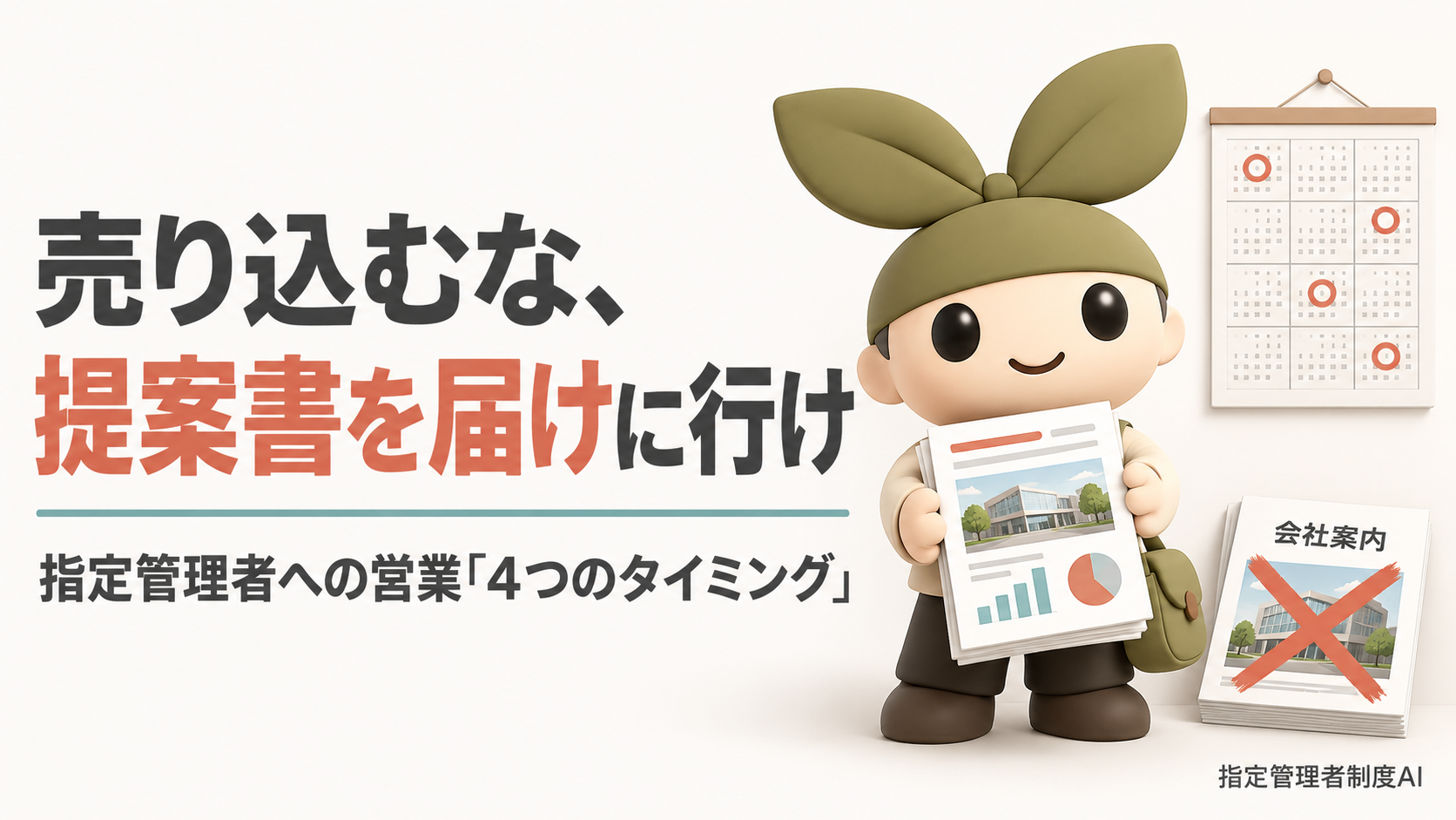 【実践ガイド】指定管理者への営業は「4つのタイミング」で決まる。提案書を半分書いてくれる会社になろう