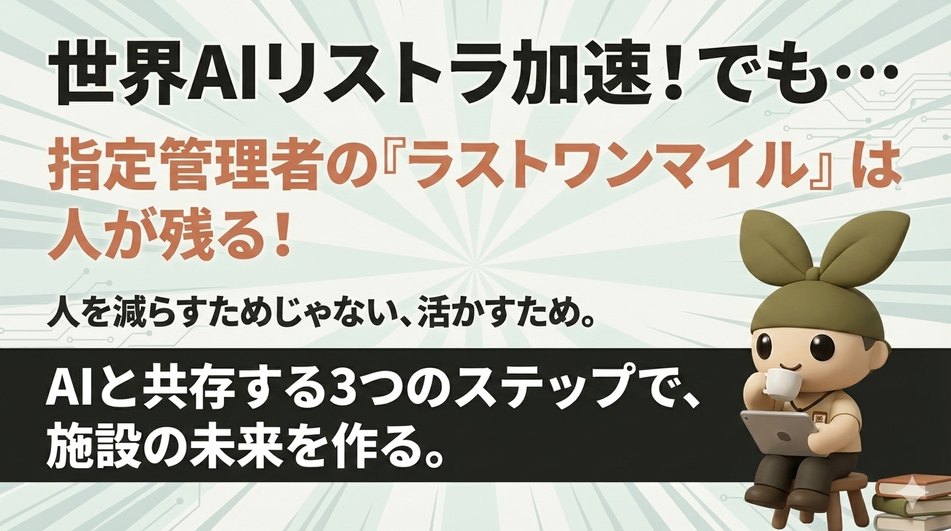 AIリストラの波が来る──でも、最後まで残るのは「人」の仕事。そう!それは指定管理者の仕事!!